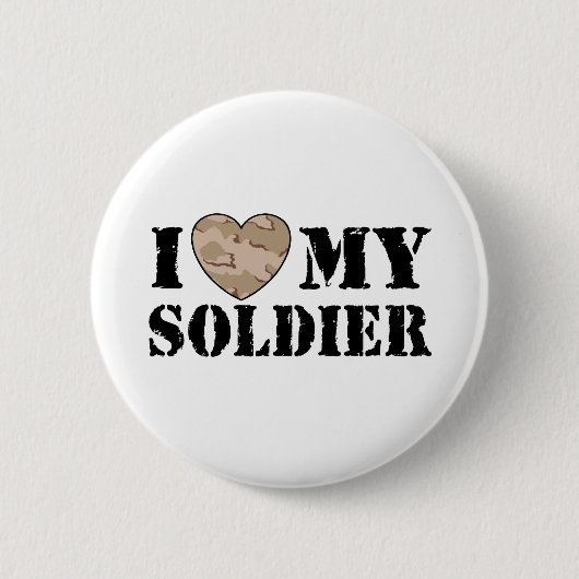 Badge Rond 5 Cm J'aime mon soldat (Devant)