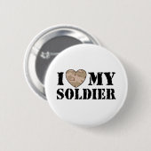 Badge Rond 5 Cm J'aime mon soldat (Devant & derrière)