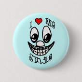 Badge Rond 5 Cm J'Aime Mon Sourire (Devant)