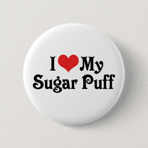 Badge Rond 5 Cm J'Aime Mon Sugar Puff