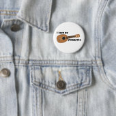 Badge Rond 5 Cm J'aime mon ukulélé d'ananas (En situation)