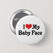 Badge Rond 5 Cm J'Aime Mon Visage De Bébé (Devant & derrière)