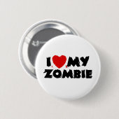 Badge Rond 5 Cm J'Aime Mon Zombie (Devant & derrière)