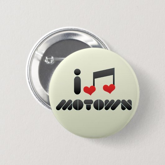 Badge Rond 5 Cm J'aime Motown (Devant & derrière)