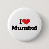 Badge Rond 5 Cm J'aime Mumbai (Devant)