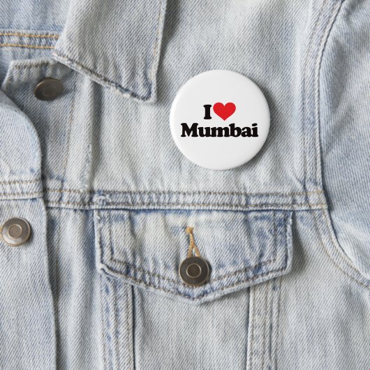 Badge Rond 5 Cm J'aime Mumbai (En situation)