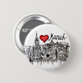 Badge Rond 5 Cm J'aime Munich (Devant & derrière)