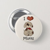 Badge Rond 5 Cm J'aime Mutts Chien de garçon bouton (Devant & derrière)