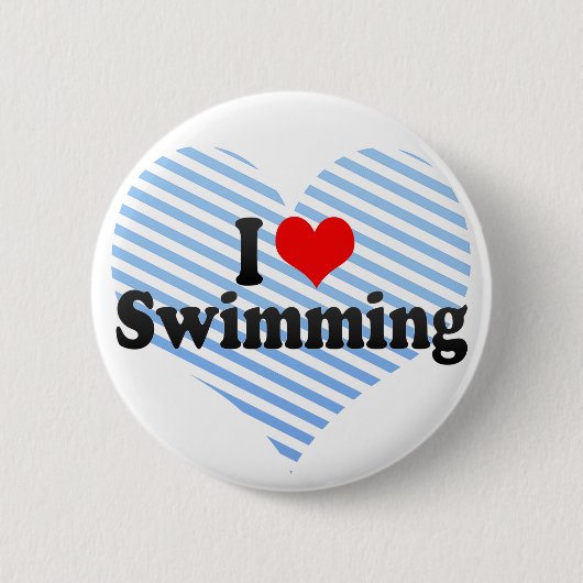 Badge Rond 5 Cm J'aime nager (Devant)
