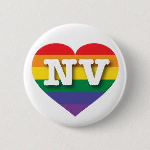 Badge Rond 5 Cm J'aime Nevada Gay pride Rainbow Heart