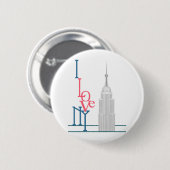 Badge Rond 5 Cm J'aime New York (Devant & derrière)