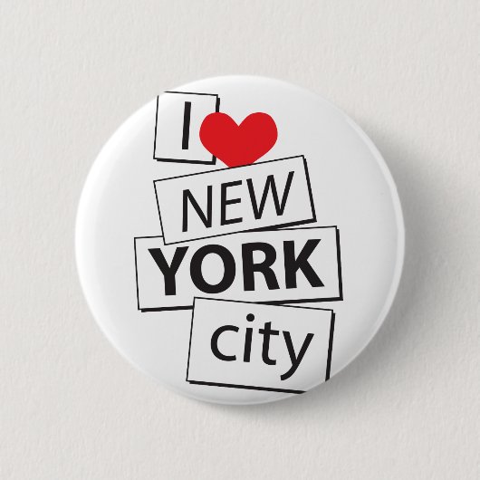 Badge Rond 5 Cm J'aime New York City (Devant)