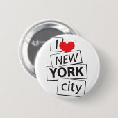 Badge Rond 5 Cm J'aime New York City (Devant & derrière)