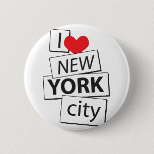 Badge Rond 5 Cm J'aime New York City