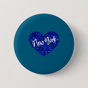 Badge Rond 5 Cm J'aime New York États-Unis Cœur