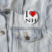 Badge Rond 5 Cm J'aime NH - New Hampshire (En situation)