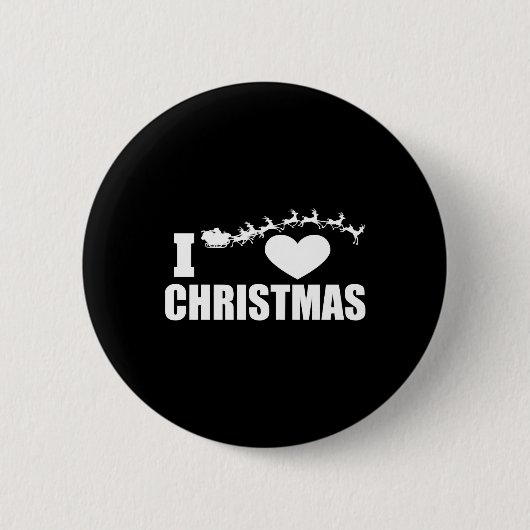 Badge Rond 5 Cm J'aime Noël (Devant)