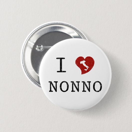 Badge Rond 5 Cm J'aime Nonno (Devant & derrière)