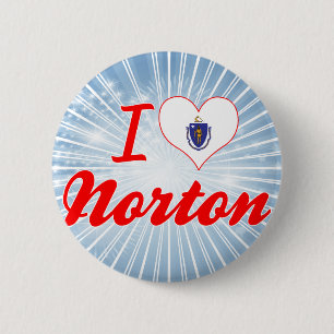 Badge Rond 5 Cm J'aime Norton, le Massachusetts
