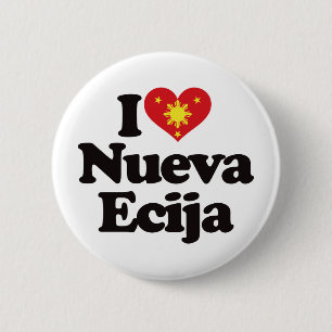 Badge Rond 5 Cm J'aime Nueva Ecija