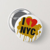 Badge Rond 5 Cm J'aime NY (Devant & derrière)