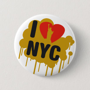 Badge Rond 5 Cm J'aime NY