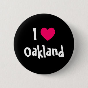 Badge Rond 5 Cm J'aime Oakland