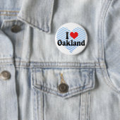 Badge Rond 5 Cm J'aime Oakland (En situation)