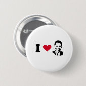Badge Rond 5 Cm J'aime Obama (Devant & derrière)