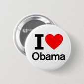 Badge Rond 5 Cm J'aime Obama (Devant & derrière)