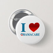 Badge Rond 5 Cm J'aime Obamacare (Devant & derrière)