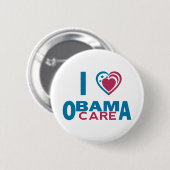 Badge Rond 5 Cm J'aime ObamaCare (Devant & derrière)