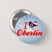 Badge Rond 5 Cm J'aime Oberlin, Ohio (Devant & derrière)