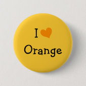 Badge Rond 5 Cm J'Aime Orange (Devant)