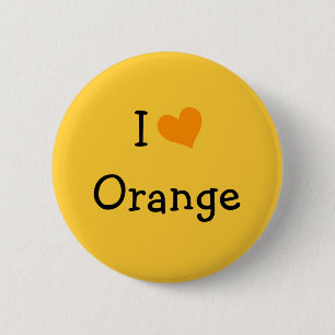 Badge Rond 5 Cm J'Aime Orange