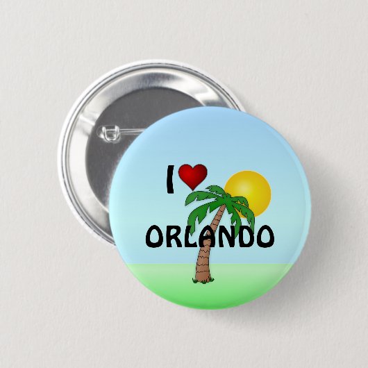 Badge Rond 5 Cm J'aime Orlando (Devant & derrière)