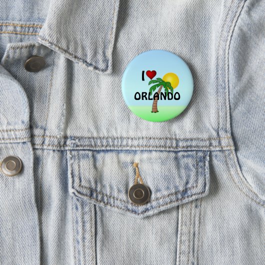Badge Rond 5 Cm J'aime Orlando (En situation)