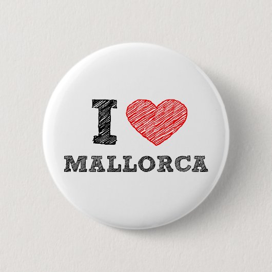 Badge Rond 5 Cm J'aime Palma de Majorque (Devant)