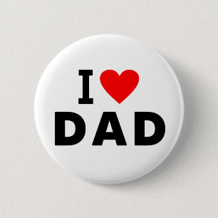 Badge Rond 5 Cm j'aime papa coeur papa message texte le père symbo