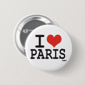 Badge Rond 5 Cm J'aime Paris (Devant & derrière)