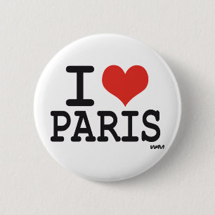 Badge Rond 5 Cm J'aime Paris