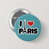 Badge Rond 5 Cm J'aime Paris (Devant & derrière)