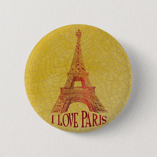 Badge Rond 5 Cm J'aime Paris (Devant)