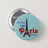 Badge Rond 5 Cm J'aime Paris (Devant & derrière)