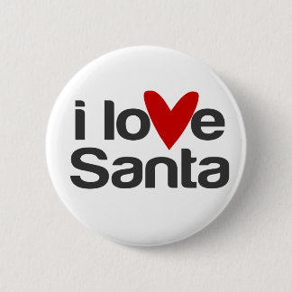 Badge Rond 5 Cm j'aime Père Noël avec le coeur