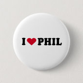 BADGE ROND 5 CM J'AIME PHIL (Devant)