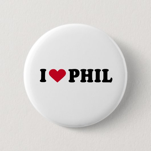 BADGE ROND 5 CM J'AIME PHIL (Devant)