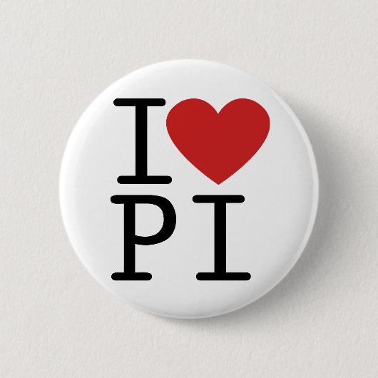 BADGE ROND 5 CM J'AIME PI (Devant)