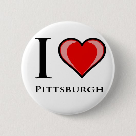 Badge Rond 5 Cm J'aime Pittsburgh (Devant)