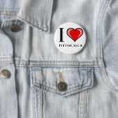 Badge Rond 5 Cm J'aime Pittsburgh (En situation)